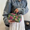 New Chinese Style Large Flower Toiletries Bag Portable For Home And Business Trips Storage Bag PU Leather Large Capacity Makeup Bag