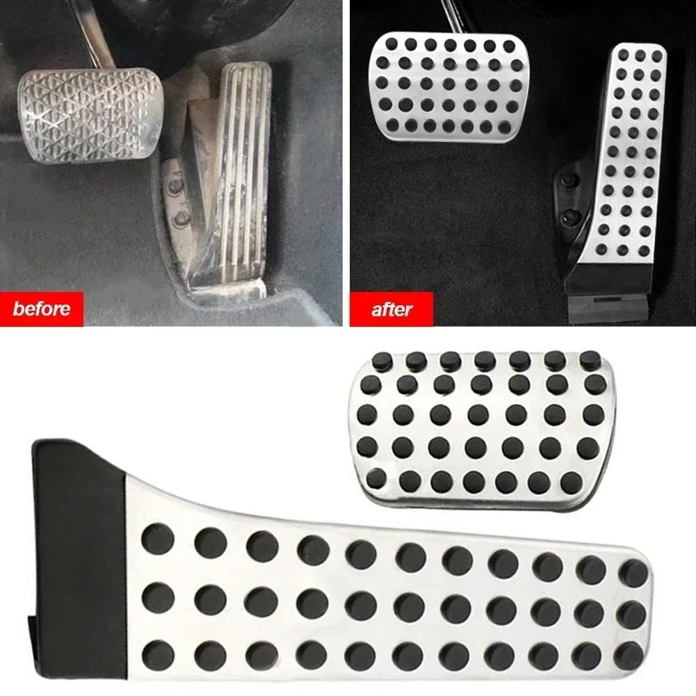 For Mercedes Benz A B Class GLB W177 W247 X247 2019-2026 Stainless Steel Silver Car Gas Fuel Brake Pedal Trim Car Accessories