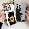 Черный кот Мультяшный Милый Ударопрочный Чехол для Телефона для iPhone 17 Air 16 16E 15 Pro Max 14 Plus 13 Mini 12 Задняя Крышка Противоударный Fundas