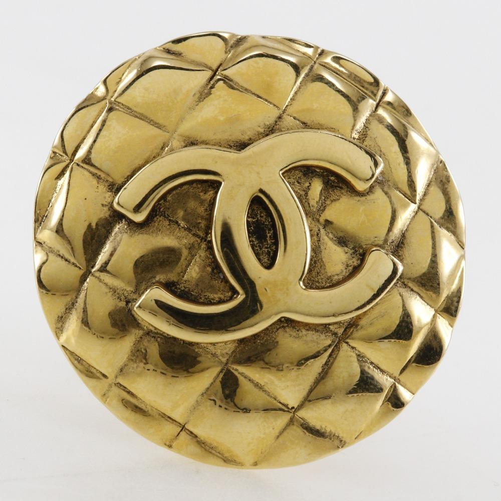 Chanel Серьга COCO Mark Мателассе винтаж Позолоченное золото 41 г Женская Б/У