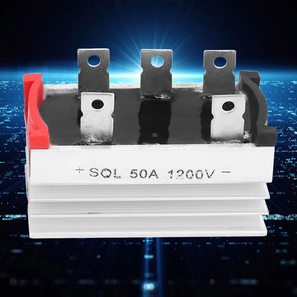 2pcs Bridges Rectifier Metal 3 Phase Full Bridges Diode Dc To Ac-Power Rectifier For Industrialised Remote Control Systems Power