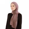 Crinkle Women Scarf Shawl Hijab Muslim Long Headscarf Head Wraps Solid Scarves Female Plain Head Scarf Headband Stoles Bandanas