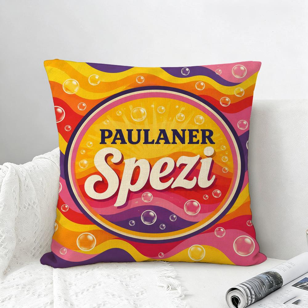 Brand Paulaner Spezi Cushion Cover Natural Linen Pillowcase Set AllinOne Decor for Sofa Bedroom Chair