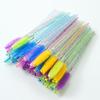 50 Pcs Makeup Brushes Disposable Crystal Eyebrow Brush Diamond Handle Mascara Wand Applicator Eye Lashes Eyelash Extension Tool