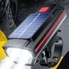 Universal Bike Front Light with Horn Multi-Functional Solar-Powered High Brightness Long-Range Illumination Bicycle Light