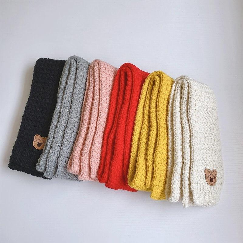 2pcs/set Children's Hats + Scarves Warm Boys And Girls Warm Thicken Cute Knitted Hat Set Bear Wool Hat Autumn Winter
