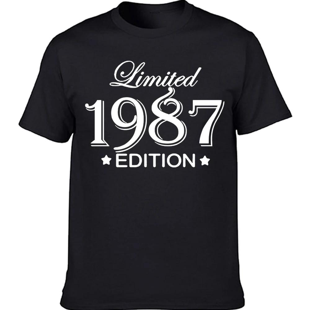 Novelty Awesome 1987 38 Years Old T Shirts Tee Tops Round Neck Short-Sleeve Fashion Tshirt Clothing Casual Basic T-shirts