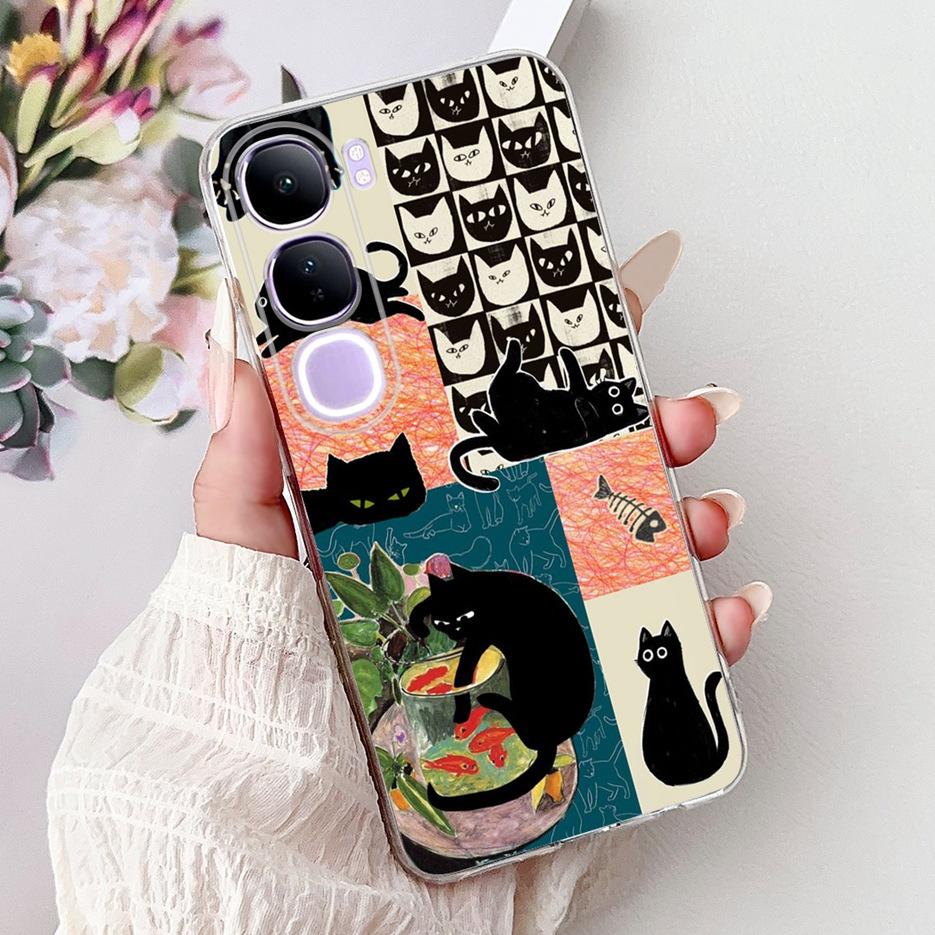 For Vivo Y200 5G Case Vivo V40 Lite Beautiful Butterfly Painted Cover Soft Slim Phone Case For Vivo Y300 Y 200 V40Lite 5G Bumper