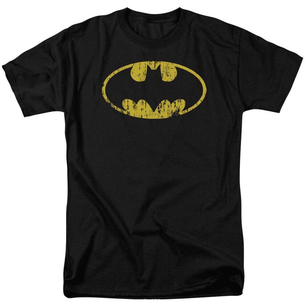 Batman Classic Logo Distressed Men’s T-Shirt S-5XL Officially Licensed DC Comics
