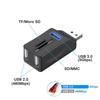 5-портовый USB3.0/USB2.0 + Type C Кардридер USB3.0 USB2.0 Карта 5-в-1 Адаптер для телефона, камеры, карты памяти для ноутбука, ПК