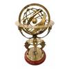 Antique Nautical Brass Armillary / Celestial Globe Armillary With Compass / Sphere World Globe Brown Wood Base / Office Decorative