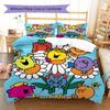 Mr. Men Little Miss Custom Name Pattern Bedding,Quilt Set Quilt Cover Pillowcase Home Birthday Gift(1 * duvet cover + 2 * pillowcase, without core)