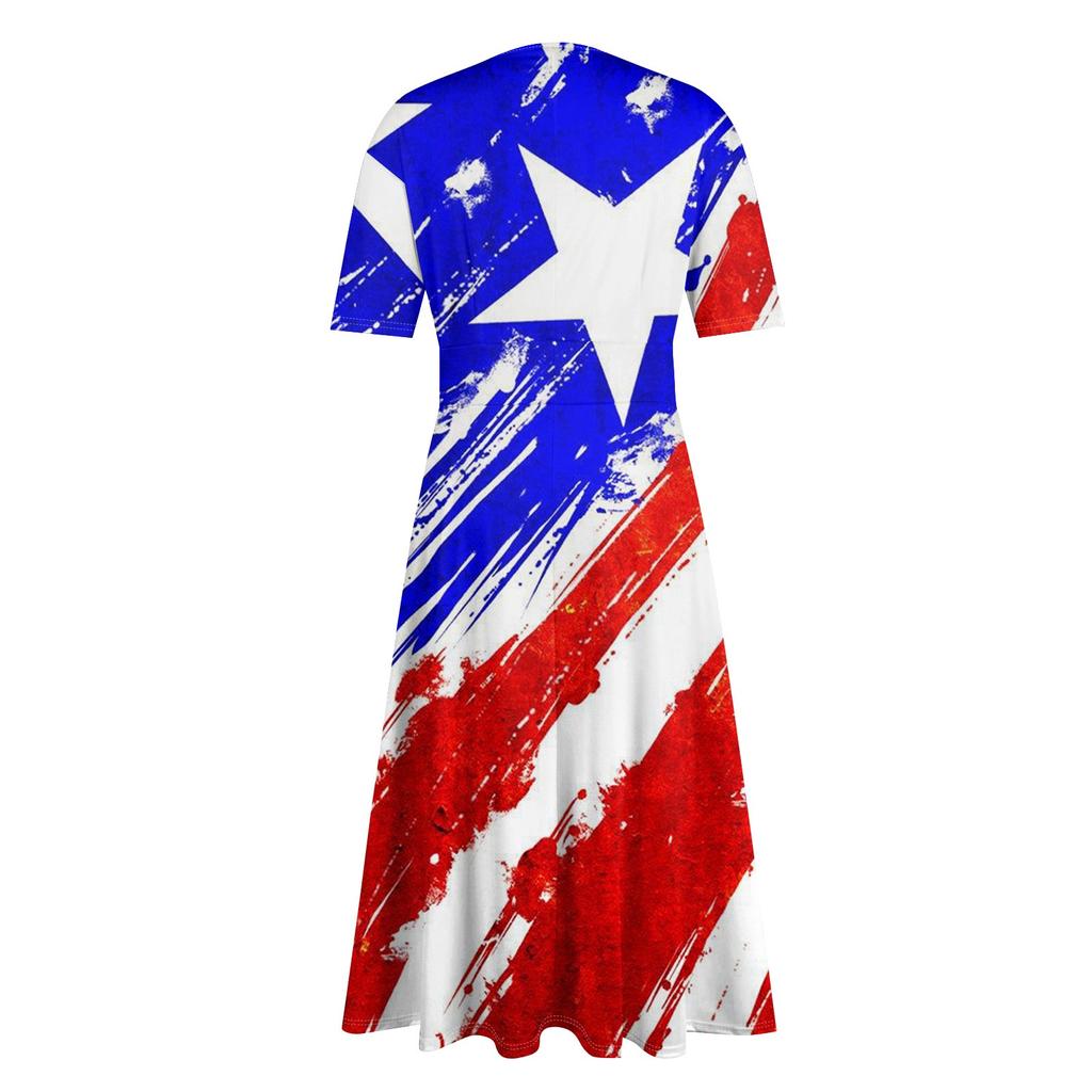 Женское повседневное модное платье с v-образным вырезом и коротким рукавом на талии, длинное свободное платье