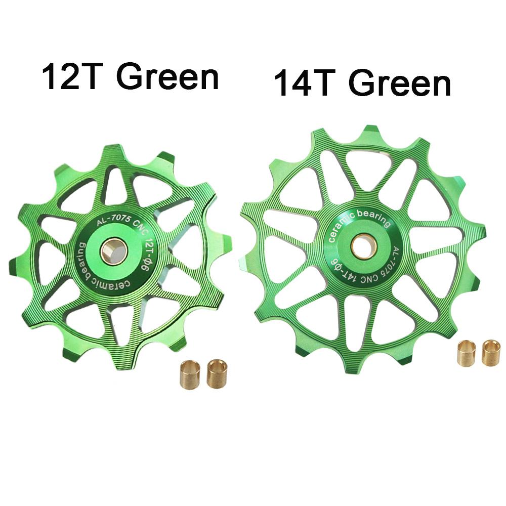 2pcs 12T 14T Bike Ceramic Bearing Rear Derailleur Pulley Guide Roller Idler For SHIMANO SRAM DEORE GX Jockey Wheel Bicycle Parts