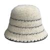 Korean-style autumn and winter fisherman hat for women, new versatile color-blocking design, makes the face look smaller, knitted bucket hat,