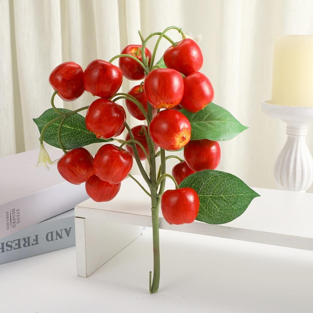 Realistic Artificial Lemon Branches Plastic Fruit Props DIY Fake Strawberry Vase Decoration