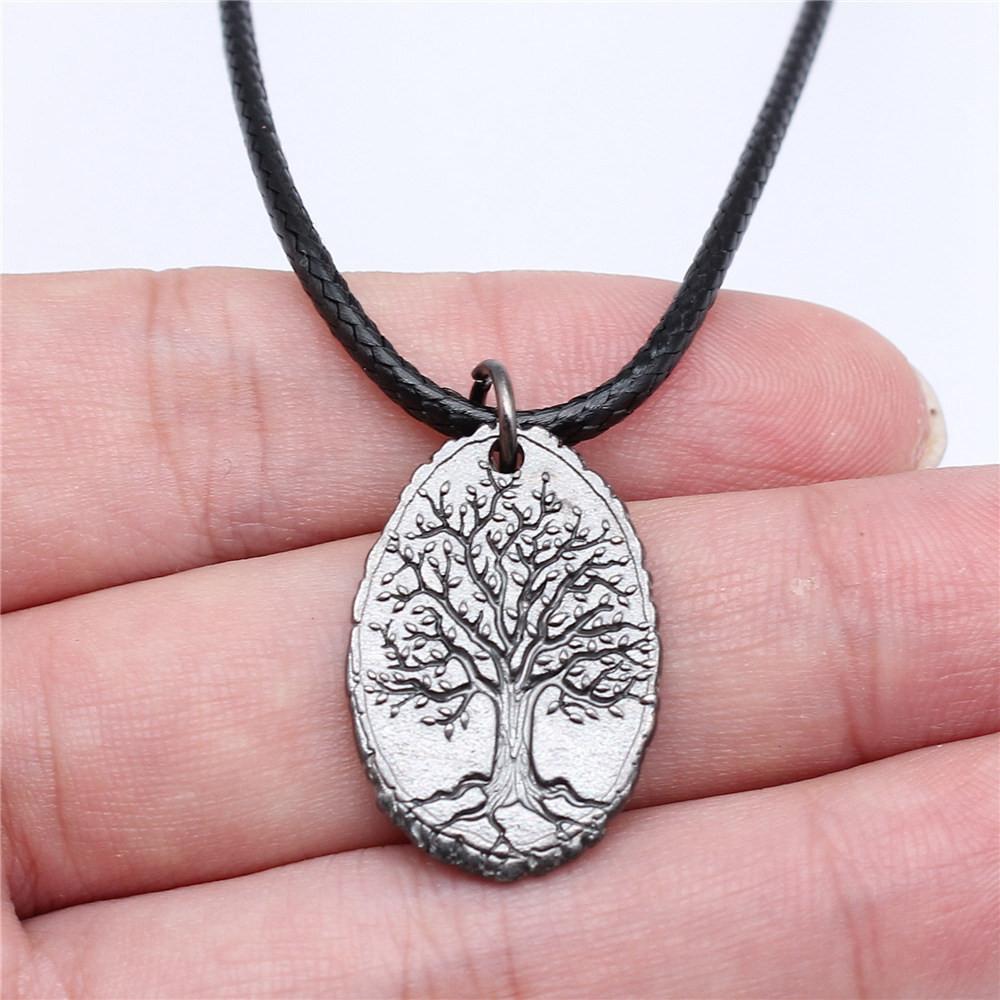 Ожерелье из кожи «Дерево жизни» 45 см, мужское украшение, свадебная годовщина, эстетические аксессуары