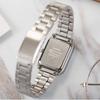 Casio Standard Series Retro Square Watch Quartz Movement Stainless Steel Strap Women watches Silver LTP-V007D-2E