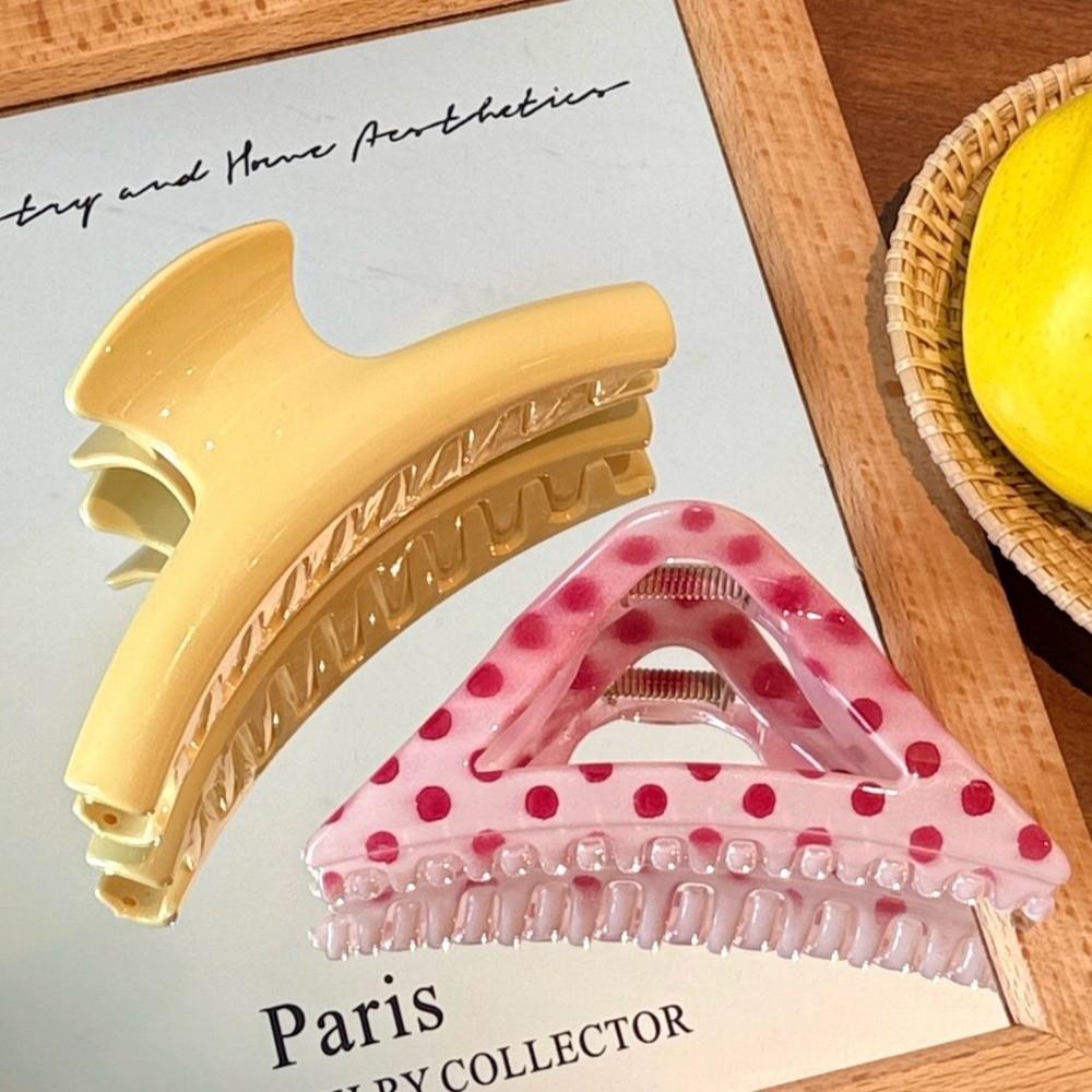 Raspberry Color Hollow Hair Clip Polka Dot Hairpin Fashion Hair Claw Clip  Headdress