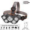 5 LED Headlamp Rechargeable Powerful Head Lamp with Built-in 18650 Battery Outdoor Camping Headlight Head Flashlight Head Light