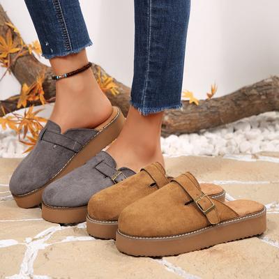 Действительно дышащие толстоподошвенные увеличивающие рост универсальные тапочки с закрытым носком 2025 осень новая обувь женские популярные полушлепки женские туфли тапочки