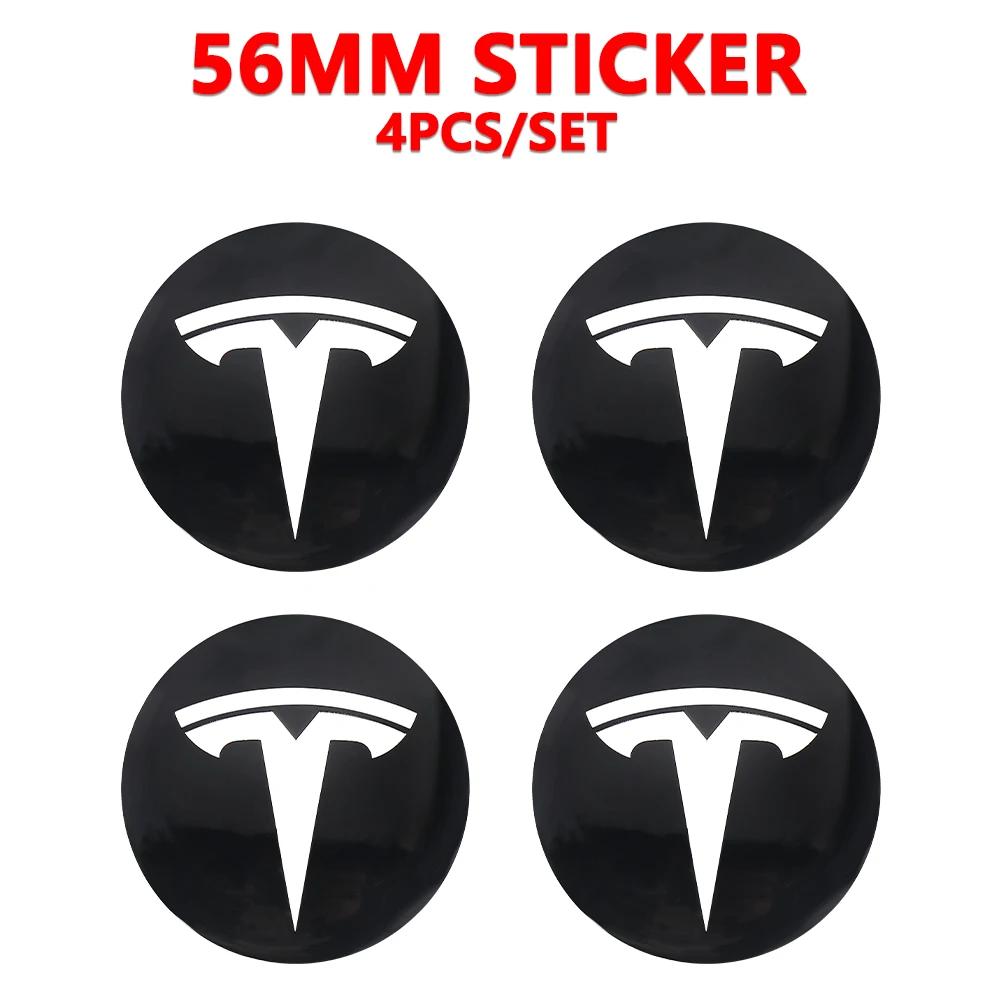 4pcs for Tesla Model 3 Model Y Badge Covers Hub Caps 4pcs 56mm Hub Center Caps for Tesla Model Y X S 2023 Auto Accessories Style