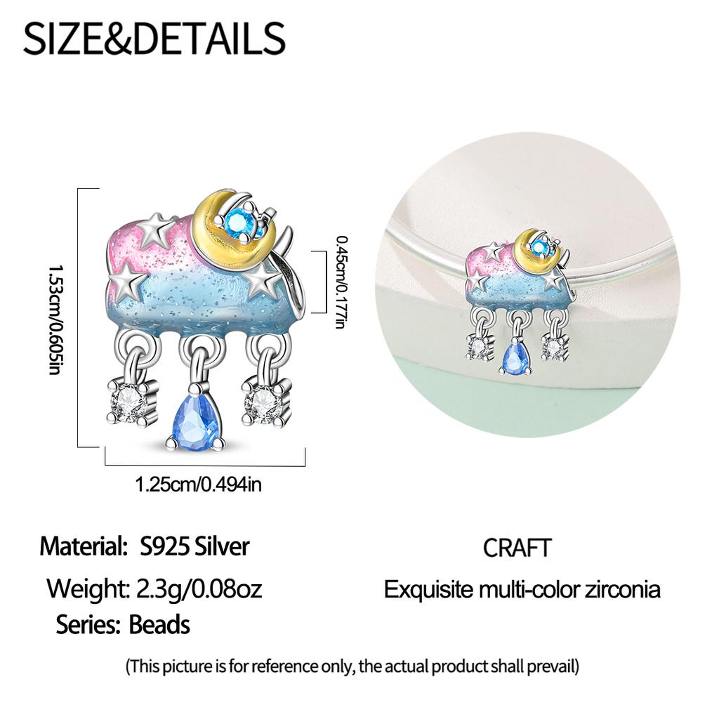 New Copper Charms Panda Rabbit Weather Clouds Rainbow Lightning Beads Fit Original Bracelet Ladies Diy Jewelry