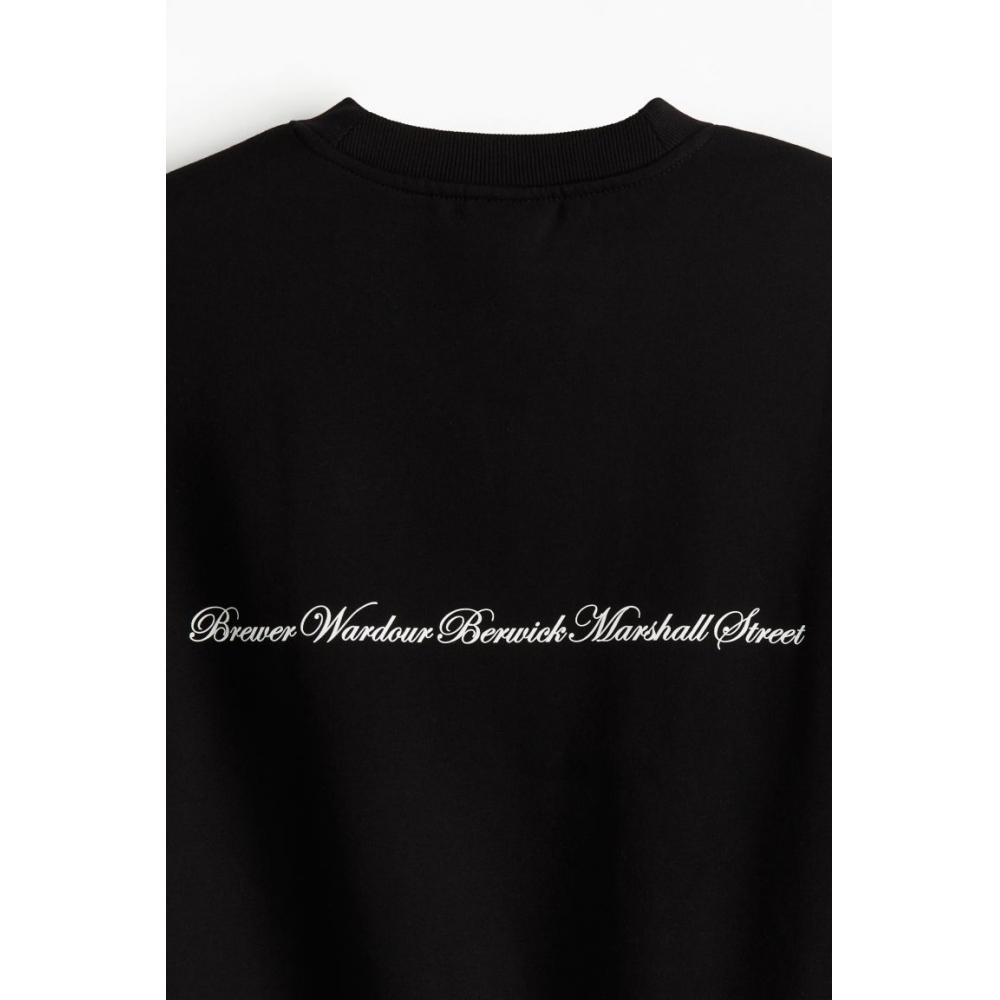 H M eMbroidered sweatsHirt Black soHo