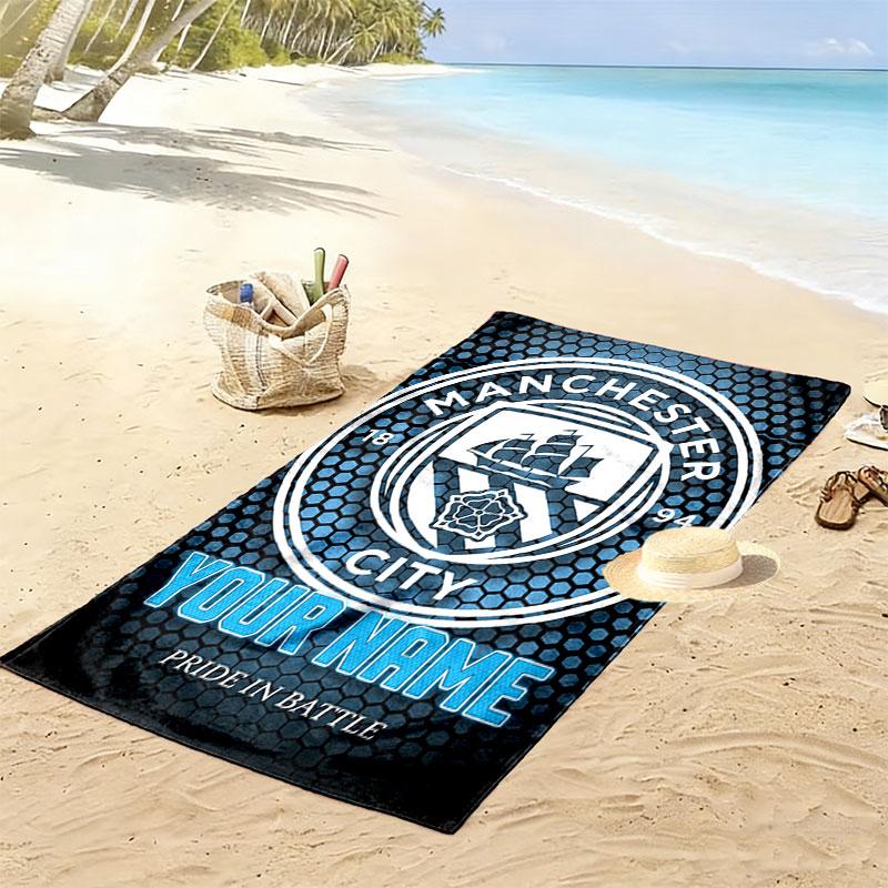 Custom Mcfc Print Beach Towel, Large Soft Quick Dry Towel for Beach Camping Swimming