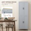 Freestanding Kitchen Cupboard 4 Door Storage Cabinet With Adjustable Shelves Modern Kitchen Pantry For Dining Room 170cm Grey