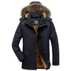 New Men's Casual Coat Cotton-padded Winter Men Plus Fleece Thickened Medium Long Large Size Cotton-padded Jacket