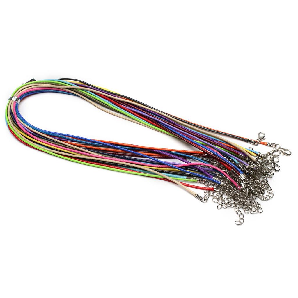 20Pcs/Pack Multicolour Wax Lines, Boho Leather Rope Chains for DIY Hanging Multi-style Pendant Necklace Accessories 45+5cm Extremely Cheap