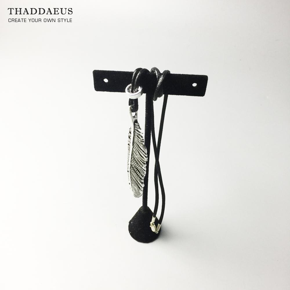 Кожаное ожерелье с перьями, веревочная цепочка, модные модные украшения в европейском стиле, бижутерия, подарок для мужчин