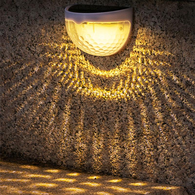 Solar Fence Light, Round, Warm Lighting Effect, Decorative Lamp, Waterproof, Solar Garden Light