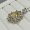 Sace Gems Подвеска для женщин, стерлинговое серебро 925 пробы, 10*12 мм, подвеска с натуральным цитрином, ожерелье, свадебная вечеринка, ювелирные изделия, подарки