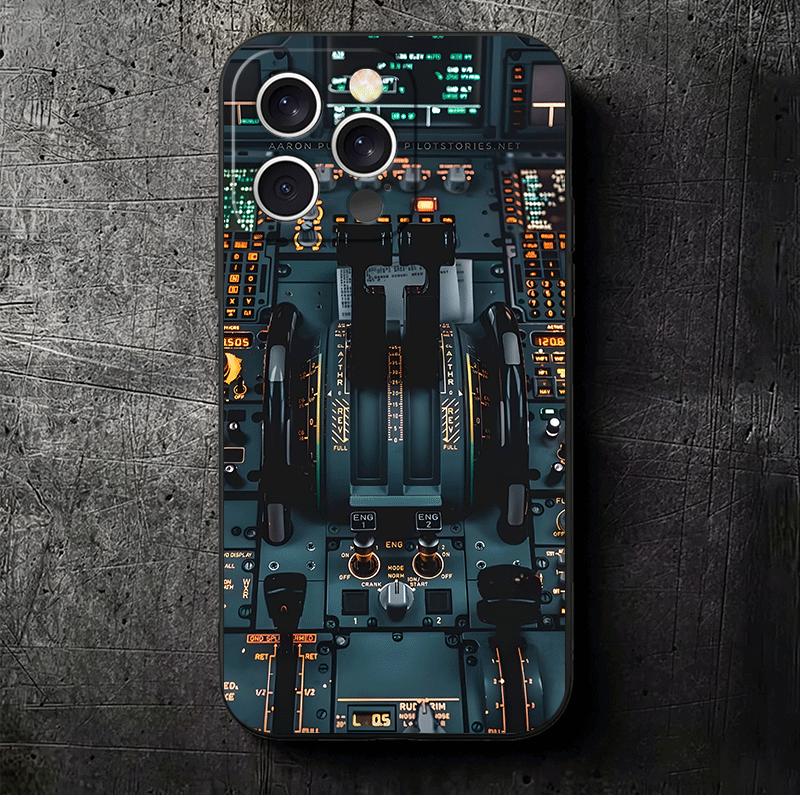 Авиация Самолет Пилот Кабина Мягкий Чехол для Телефона для iPhone 16 16E 17 Air 15 Pro Max 14 Plus 13 Mini 11 12 7 Черный Чехол Задняя Крышка Sh