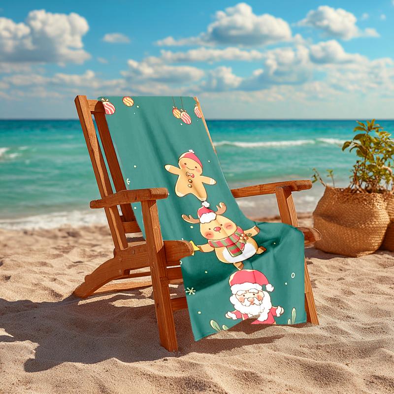 Ultra-Soft Beach Towel with Christmas Theme,Ideal for Pool - Camping, Diving - Perfect Travel Essential, Vibrant Beach Towel.