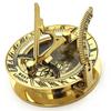 Brass Sundial Compass  Solid Brass Pocket West London with Wooden Box   Home Decor Gifts