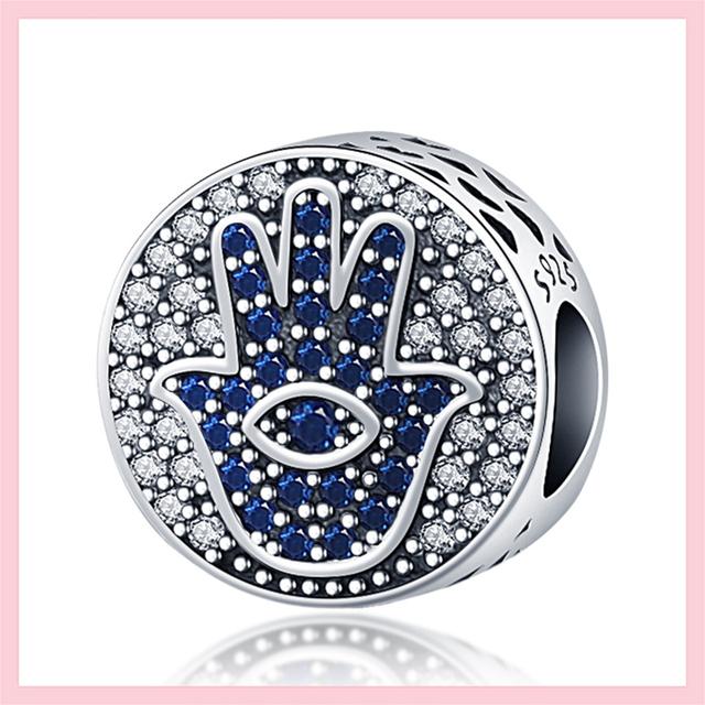 Бусины из стерлингового серебра 925 пробы с кубическим цирконием, подвески "Всевидящий глаз", подходят к оригинальному браслету, ювелирные изделия
