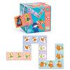 DJECO Domino Little Friends Picture Matching Game Educational Game Domino Play Card Game Shiritori Numbers Picture Linking Montessori Ages 6