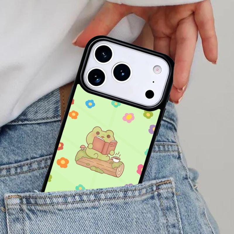 Милый Чехол-Лягушка с Грибами для iPhone 16e 15 14 13 12 17 Pro Max Plus Air 17pro Чехол Coque