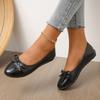 Fashion Women Flats Elegant Bow Knot Ballerina Women Shoes Flat Round Toe Comfort Slip-On Ladies Loafers Leather Single Mules Shoes