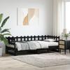 Extendable Daybed Black 2*(90*200) cm Solid Pine Wood