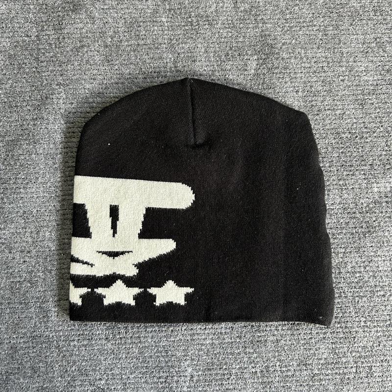 Вязаная теплая шапка с буквенным принтом в стиле Y2K для осени и зимы для мужчин и женщин