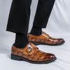Кожаные туфли жениха Модный британский стиль Повседневные офисные, деловые, вечерние, на открытом воздухе Мужские официальные свадебные туфли больших размеров