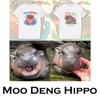 Moo Deng Tiny Baby Hippo Star Thailand Cute Pygmy Hippo Unisex Men Women Kid T-Shirt Print Short Sleeve Round Neck
