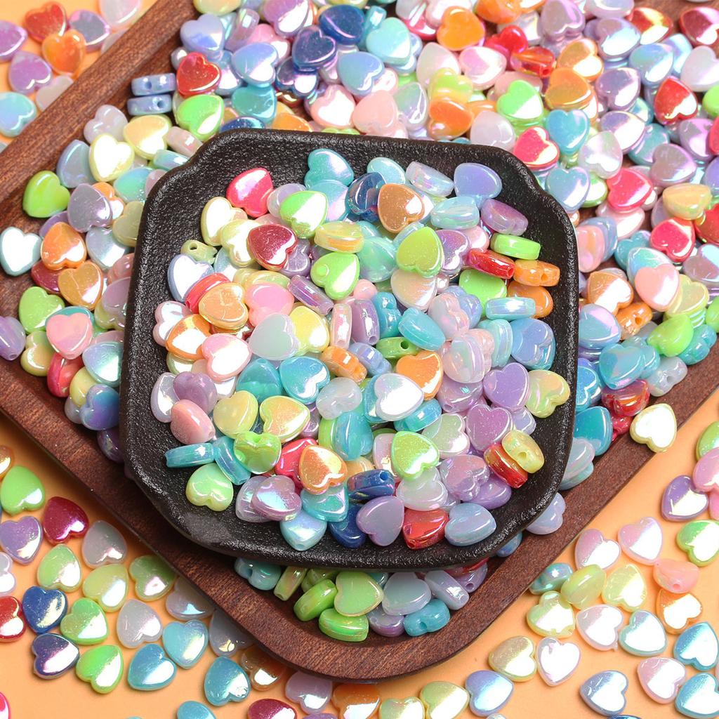 About 2750Pcs DIY For AB Color Jewelry Making Heart Acrylic Beads