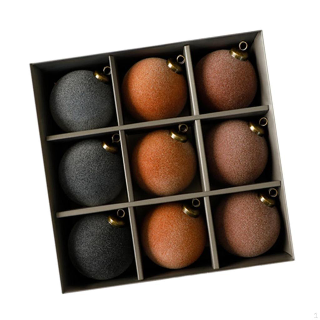 9 штук елочных украшений бархатный шар классический 3,15 дюйма разноцветный прочные подвесные шары