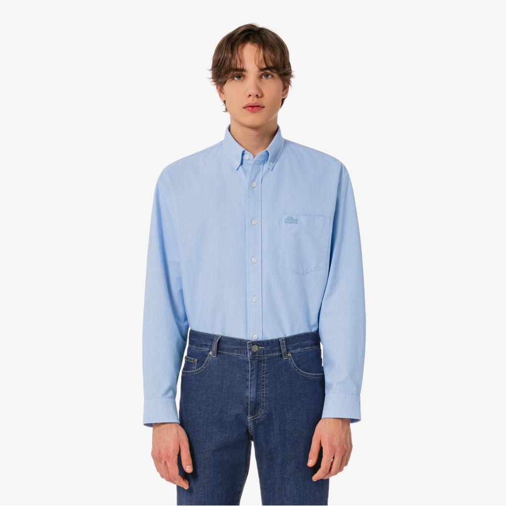Lacoste Мужская хлопковая рубашка Оксфорд свободного кроя CH165E-56GHBP