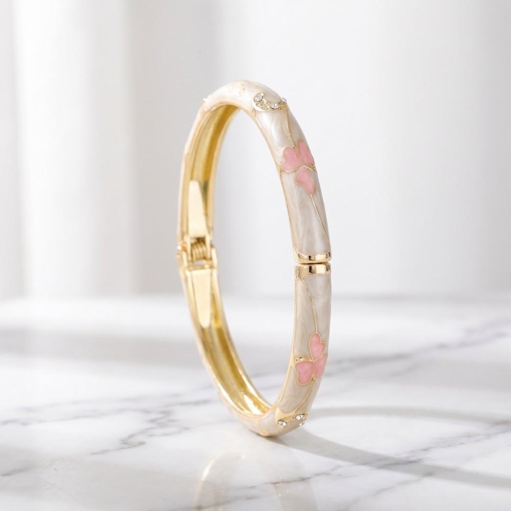 Enamel Floral Vintage Cloisonne Bangle Traditional Women's Hand Bracelet  Girls